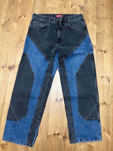 Supreme 2-Tone Paneled Jean "Black"