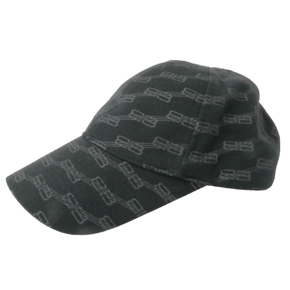 BALENCIAGA バレンシアガ 帽子 704104 BB Monogram Logo 6 Panel-Cap BBモノグラム キャップ ダークグレー系 L【中古】