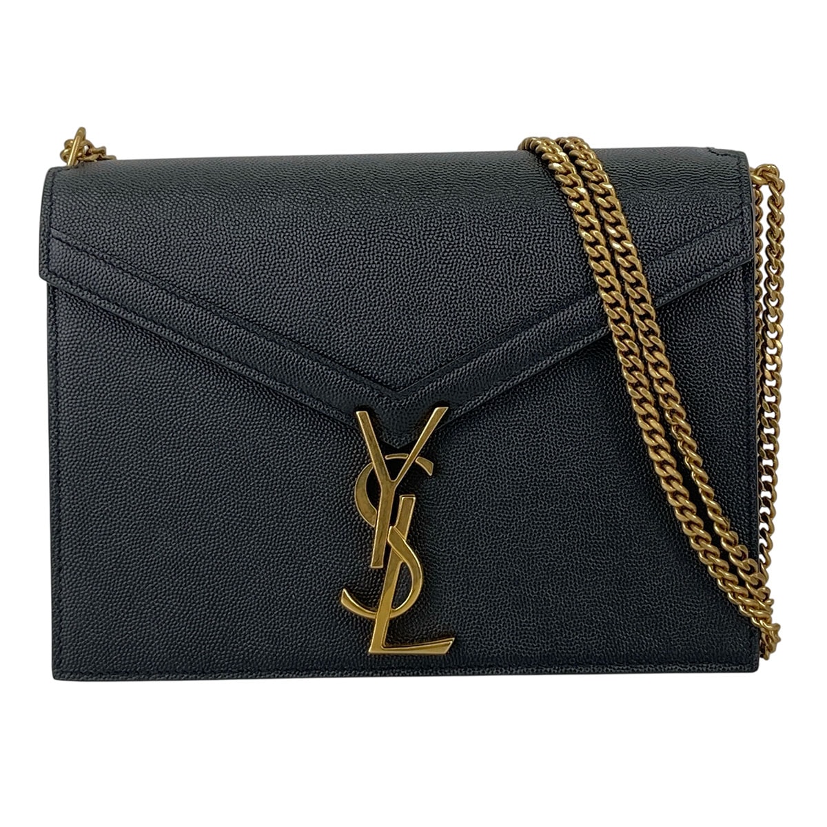 SAINT LAURENT サンローラン カサンドラ チェーンショルダーバッグ YSL ショルダーバッグ 532750 レザー ブラック  レディース【中古】