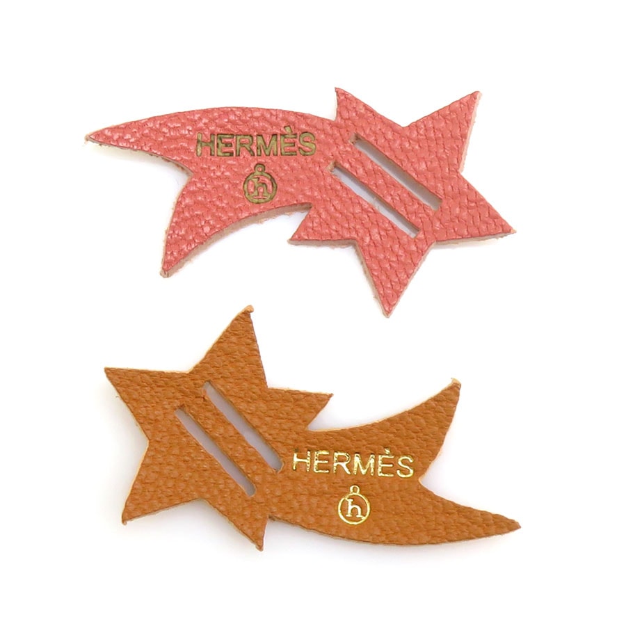 C (やや傷や汚れあり)】エルメス HERMES チャーム リボンチャーム 2点