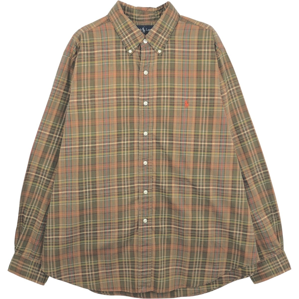 古着 ラルフローレン Ralph Lauren CLASSIC FIT クラシックフィット 長袖 ボタンダウンチェックシャツ メンズXL相当/eaa661377