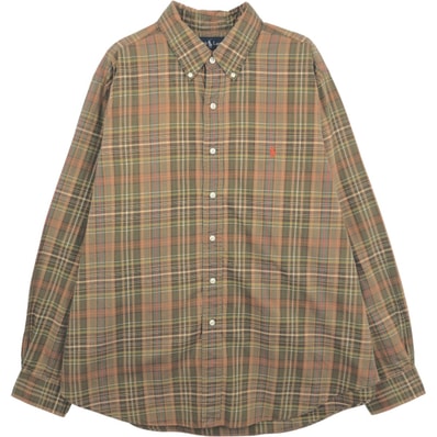 古着 ラルフローレン Ralph Lauren CLASSIC FIT クラシックフィット 長袖 ボタンダウンチェックシャツ メンズXL相当/eaa661377