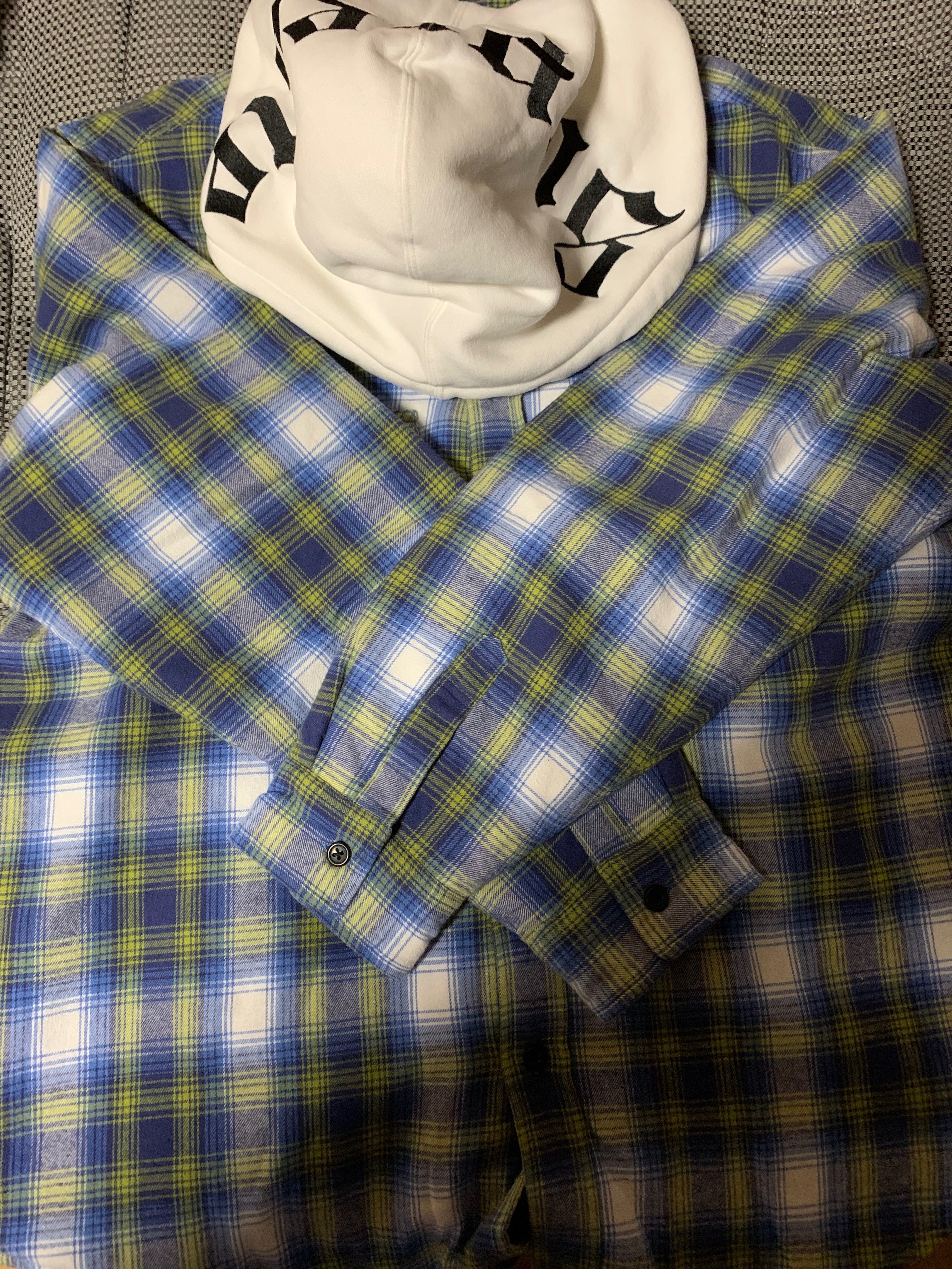 Supreme Hooded Flannel Zip Up Shirt "Blue"