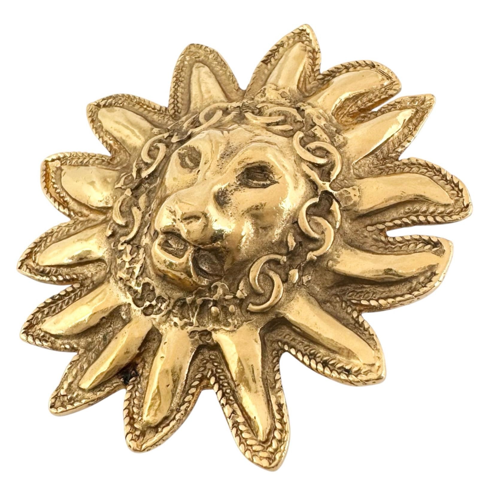 CHANEL シャネル ライオン ブローチ/メッキ ゴールド【中古】 レディース