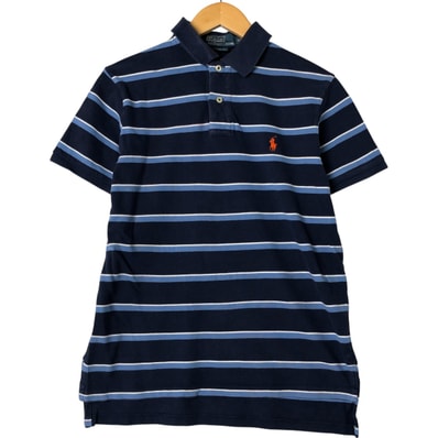 古着 ラルフローレン Ralph Lauren POLO by Ralph Lauren CUSTOM FIT 半袖 ボーダー ポロシャツ メンズM相当/eaa554817