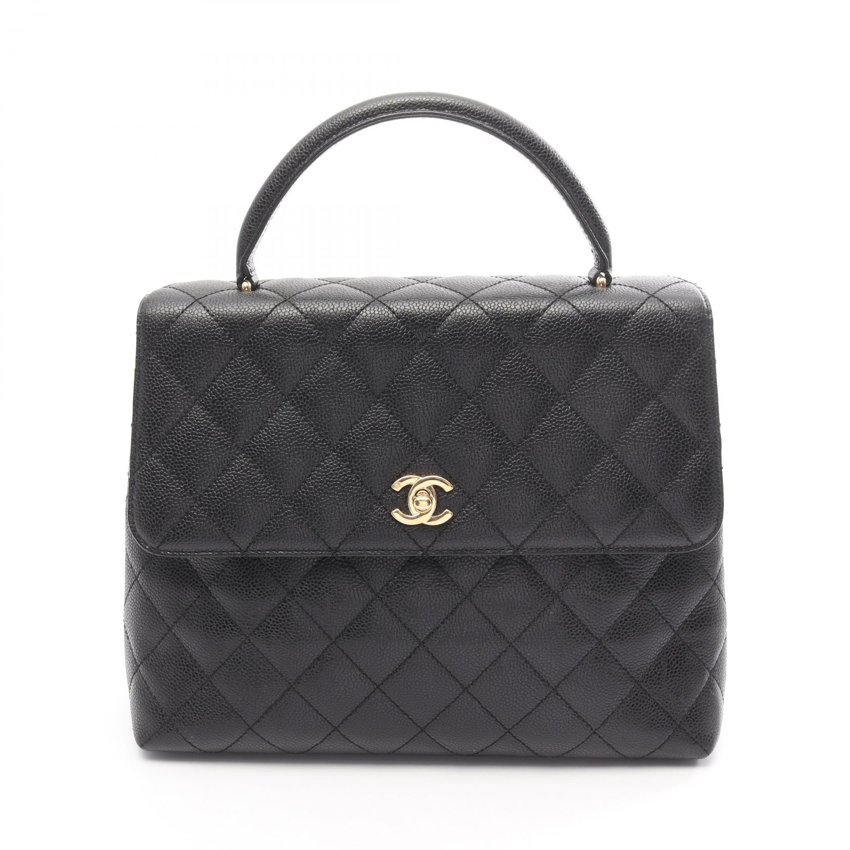 シャネル CHANEL マトラッセ ハンドバッグ バッグ キャビアスキン(グレインドカーフ) レディース ブラック系 A12397 【中古】