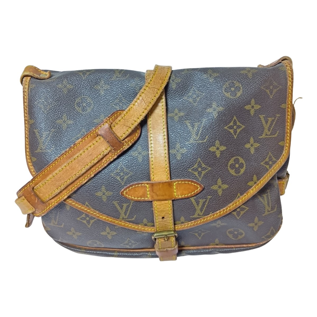 LOUIS VUITTON ルイヴィトン モノグラム ソミュール30 ショルダーバッグ M42256 ブラウン