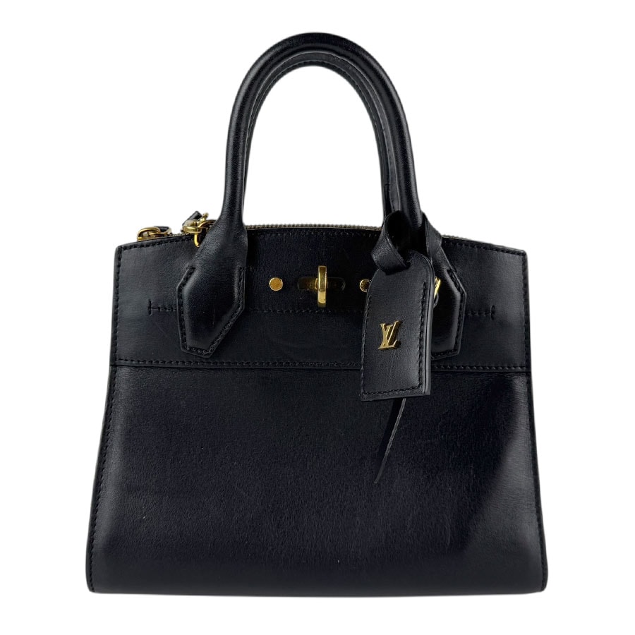 ルイ ヴィトン LOUIS VUITTON ハンドバッグ ショルダーバッグ シティ スティーマーMINI レザー ノワール レディース M55639【中古】 z7736
