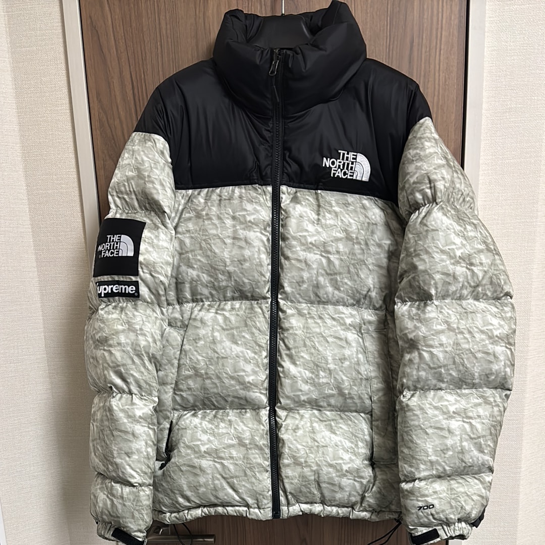 Supreme x The North Face Nuptse Jacket "White Paper Print"