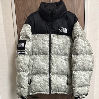 Supreme x The North Face Nuptse Jacket "White Paper Print"