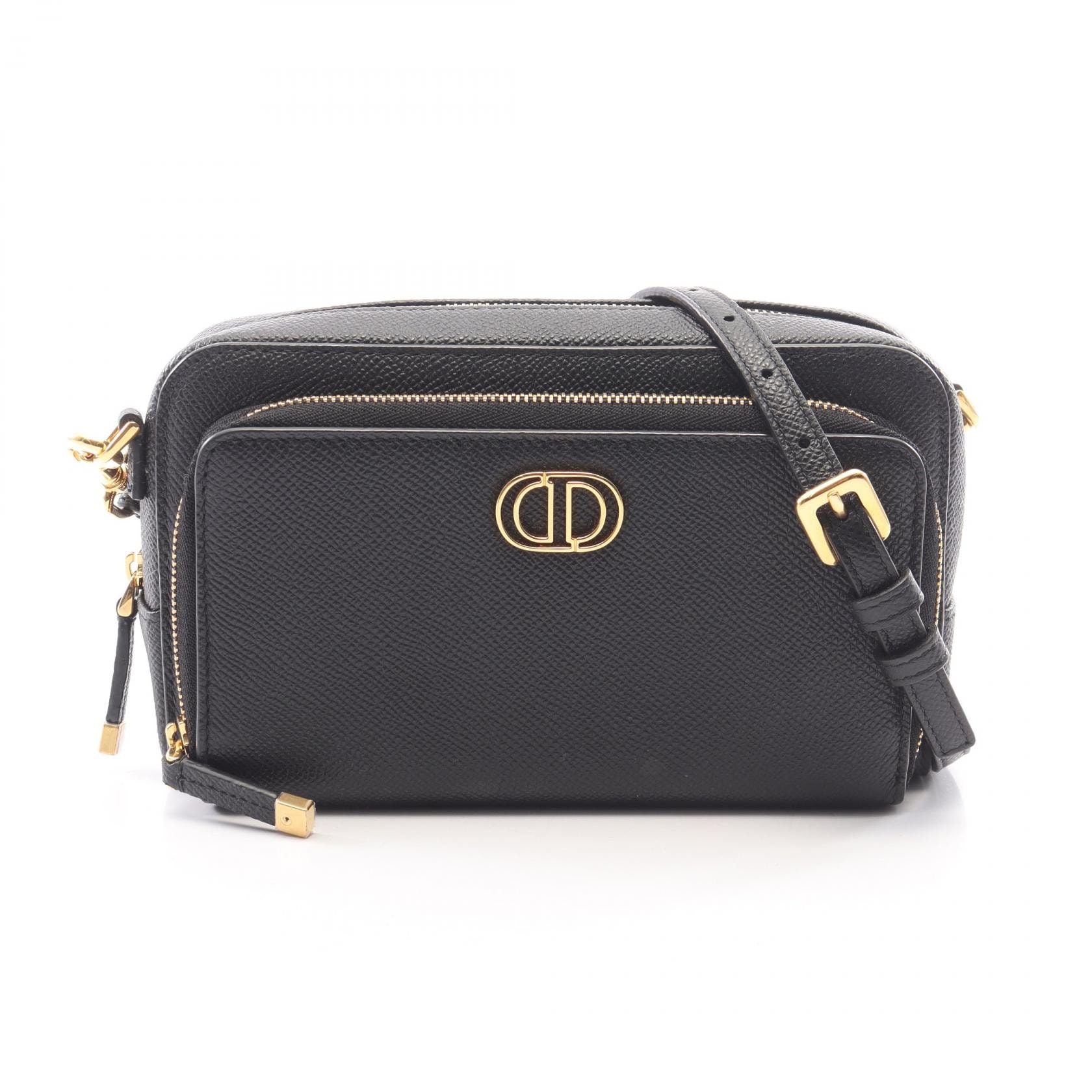 ディオール Dior カロ ダブルポーチ ショルダーバッグ バッグ レザー レディース ブラック系 S7431UBAE 【中古】