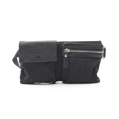 フェンディ FENDI ズッカ ベルトバッグ ウエストバッグ バッグ ナイロン レザー メンズ ブラック系 7VA280 【中古】