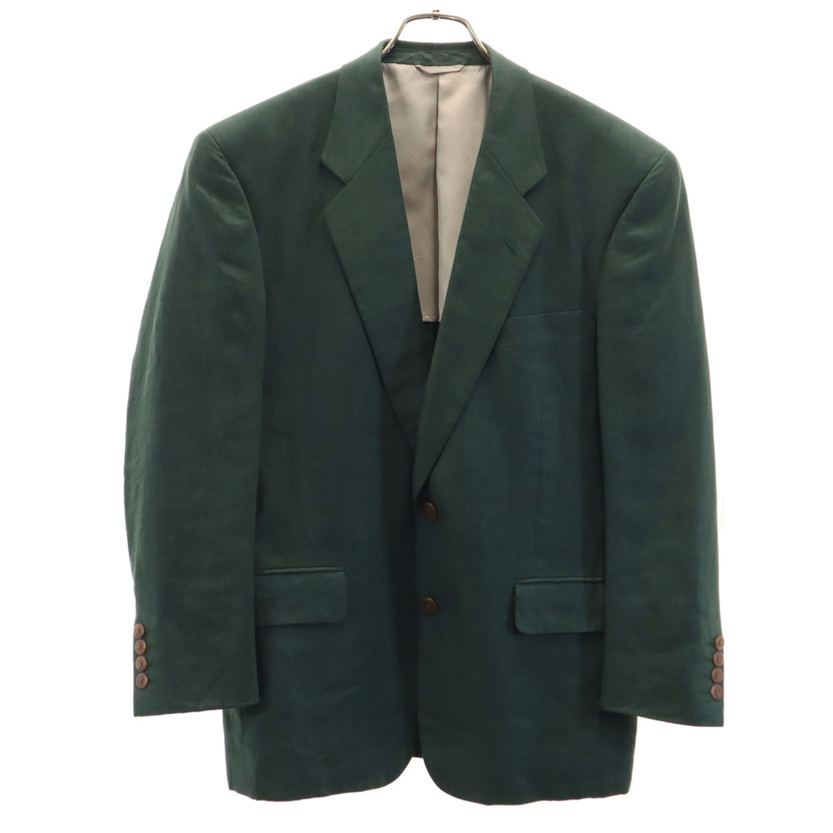 Christian Dior MONSIEUR クリスチャンディオール ムッシュ 90s リネン オールド テーラードジャケット A-4 深緑