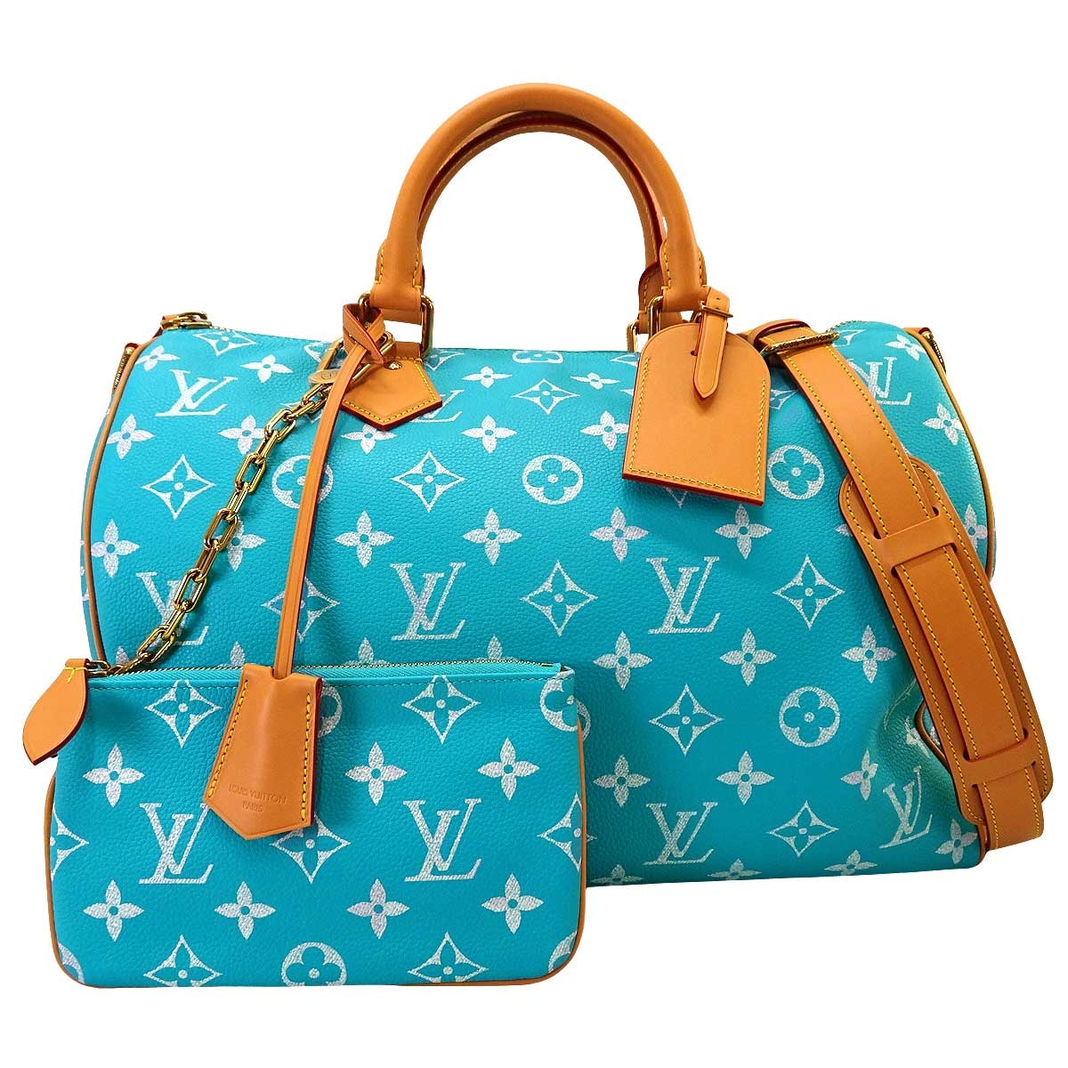 【渋谷並木橋店】2024年春夏 LOUIS VUITTON ルイ・ヴィトン ボストンバッグ スピーディ P9 バンドリエール40 ターコイズ カーフレザー/ラムレザー ゴールド金具 M11564 新品未使用