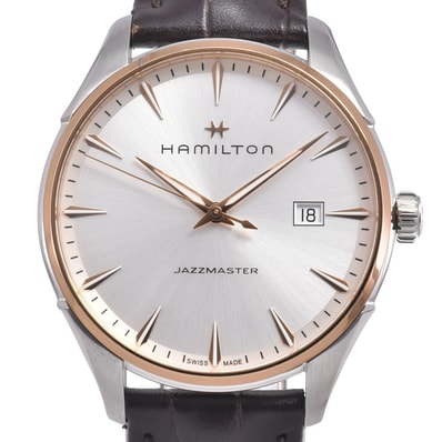 ハミルトン HAMILTON H324410 ジャズマスター デイト シルバー クォーツ メンズ 美品 箱付き 腕時計 I#150594