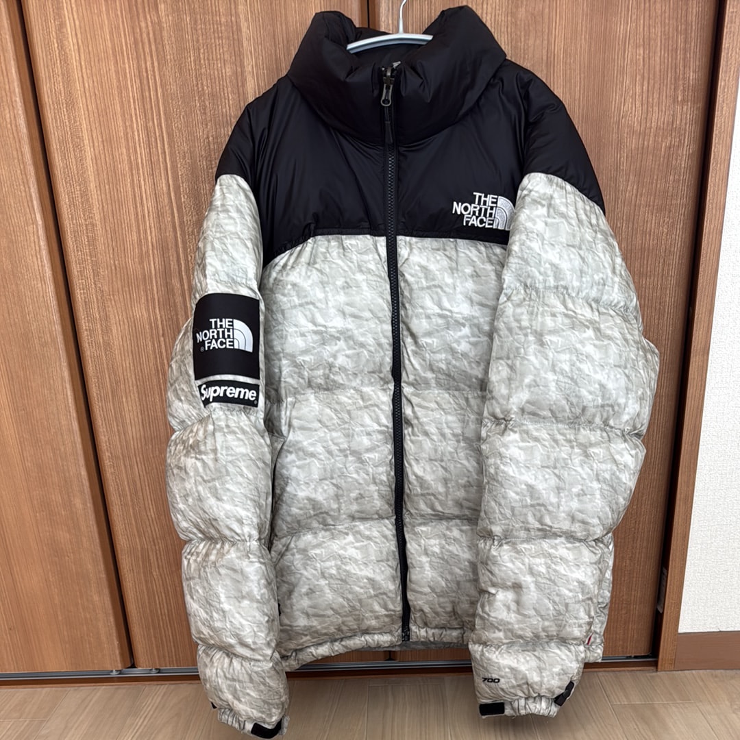 Supreme x The North Face Nuptse Jacket "White Paper Print"