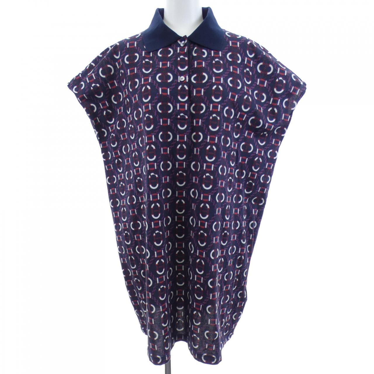 エルメス HERMES カノエ CANOE 3E4512DB ポロ ドレス カットワンピース