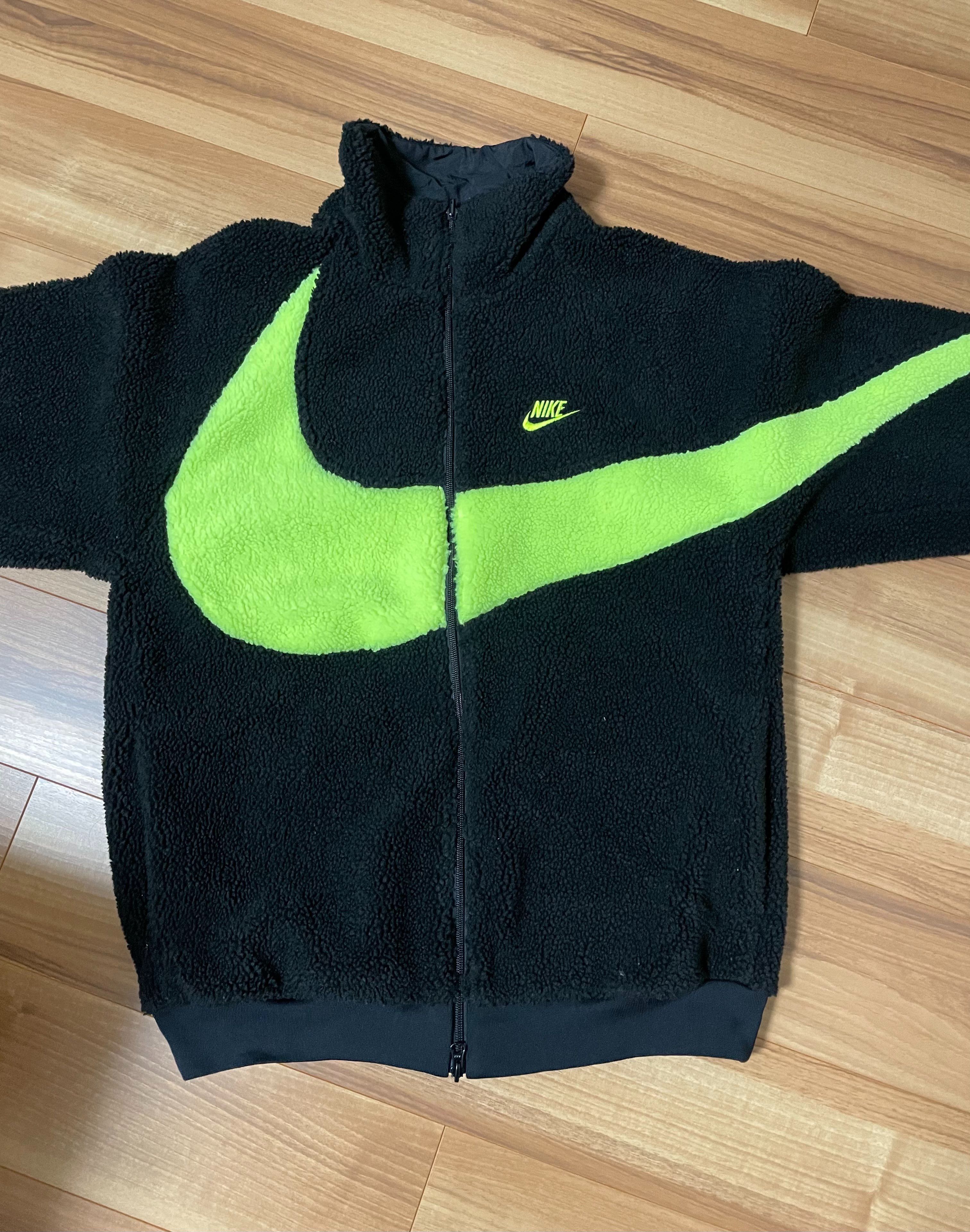 Nike Big Swoosh Reversible Boa Jacket"Black Neon"