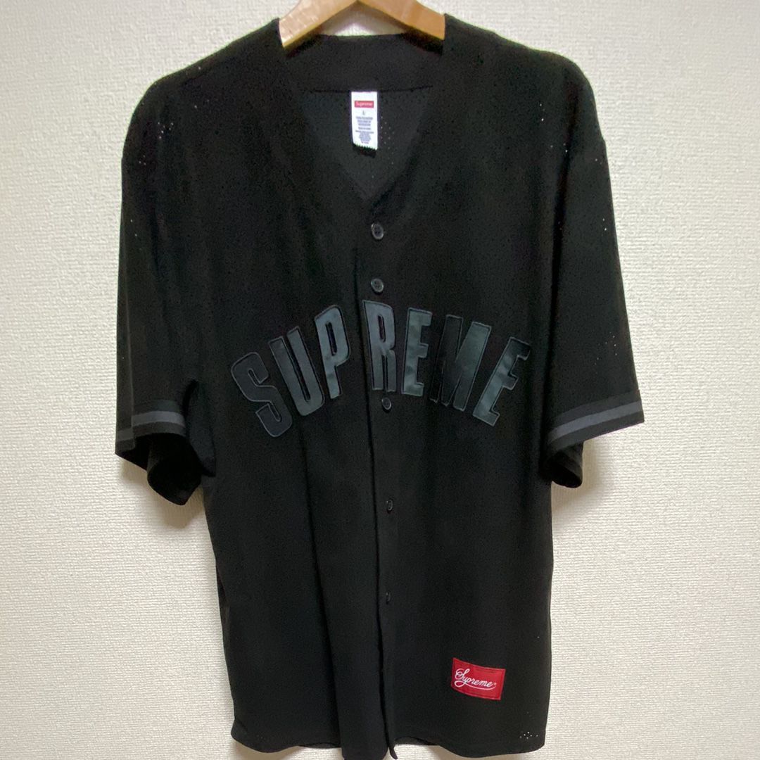 Supreme Ultrasuede Mesh Baseball Jersey "Black"