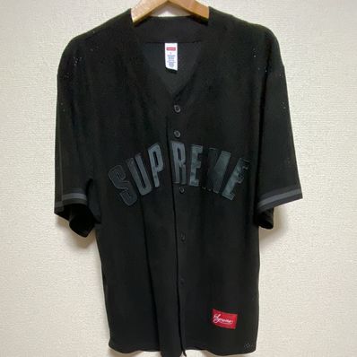 Supreme Ultrasuede Mesh Baseball Jersey "Black"