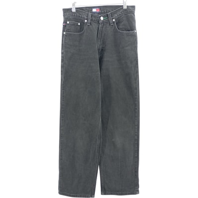 古着 00年代 トミーヒルフィガー TOMMY HILFIGER JEANS ブラックデニム テーパードデニムパンツ メンズw30相当/eaa482920