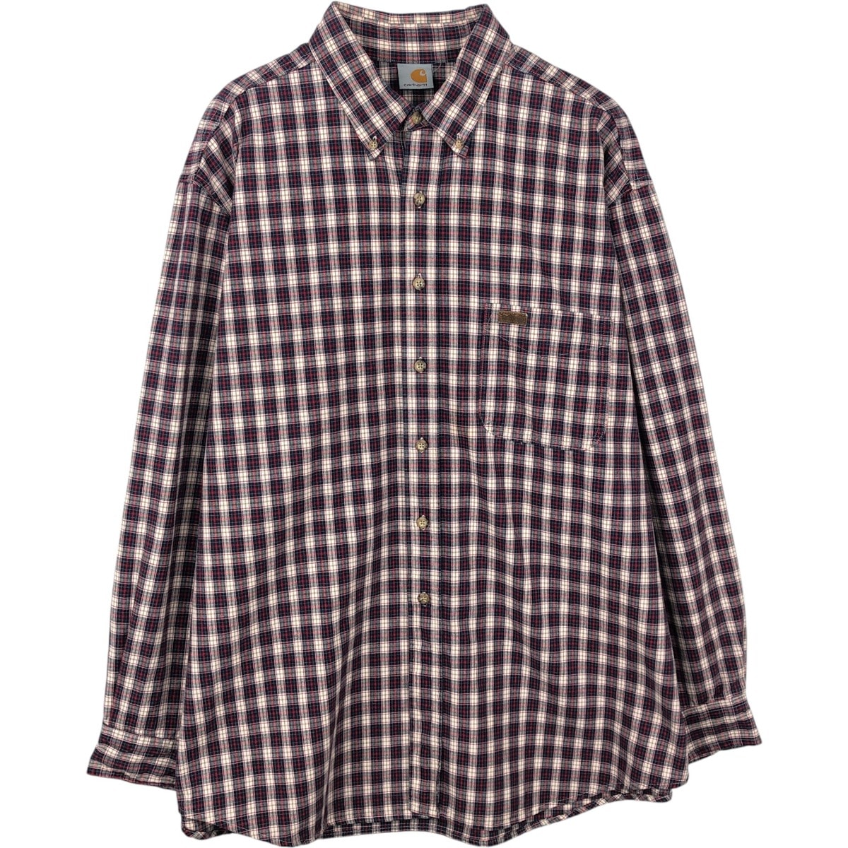 古着 カーハート Carhartt チェック柄 長袖 ボタンダウン ワークシャツ メンズXL相当/eaa637996