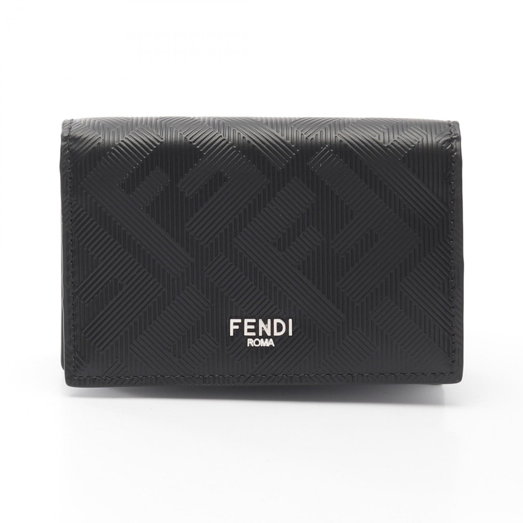 フェンディ FENDI シャドー ズッカ カードケース アクセサリー レザー メンズ ブラック系 7M0222AJF4F19KP 【新品】
