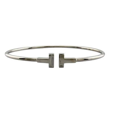 ティファニー Tワイヤー バングル 18金 K18ホワイトゴールド レディース TIFFANY&Co. 中古