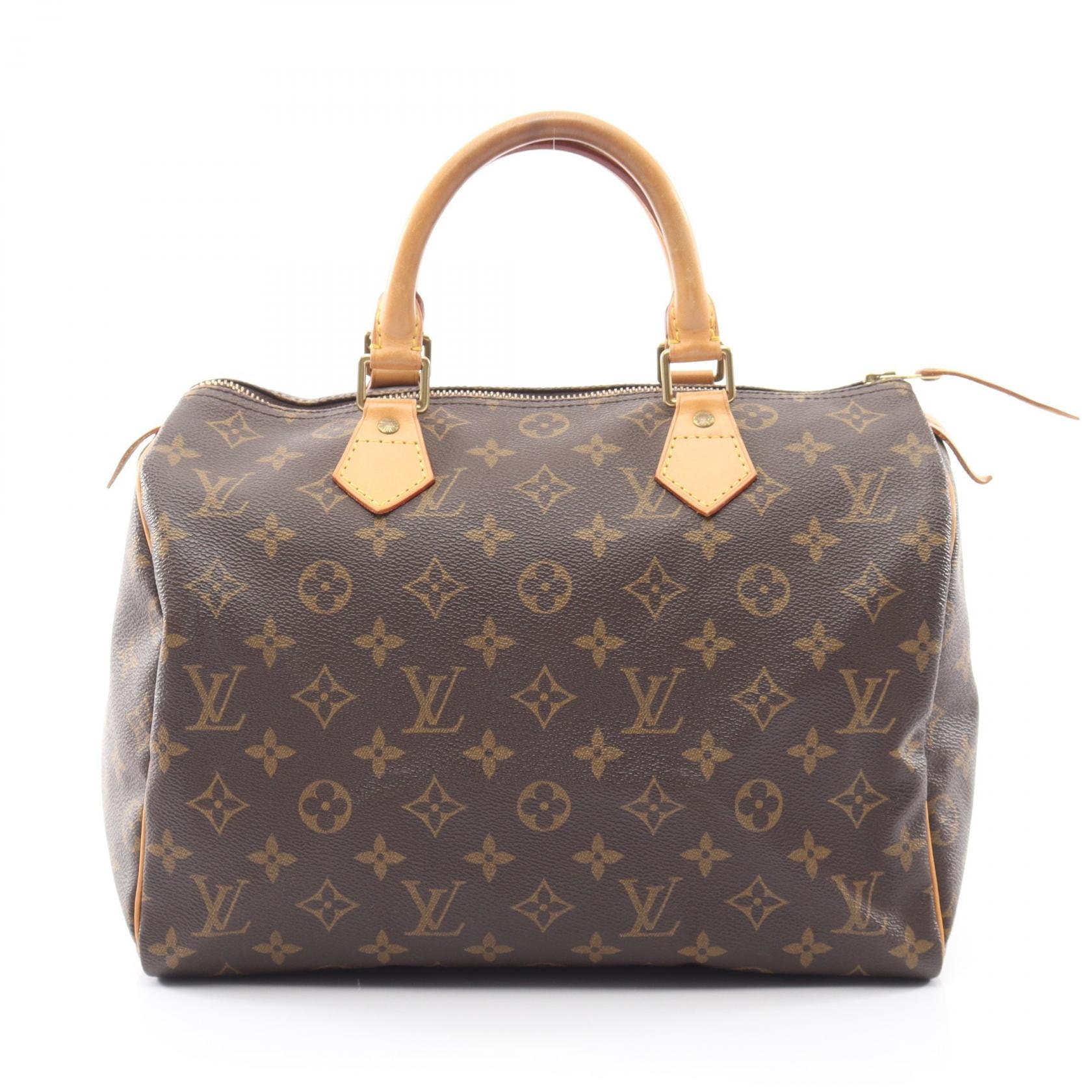 ルイ・ヴィトン LOUIS VUITTON スピーディ30 モノグラム ハンドバッグ バッグ PVCコーティングキャンバス レザー レディース ブラウン系 M41526 【中古】