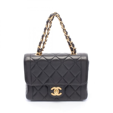 シャネル CHANEL マトラッセ ミニ ハンドバッグ バッグ ラムスキン(羊革) レディース ブラック系 【中古】