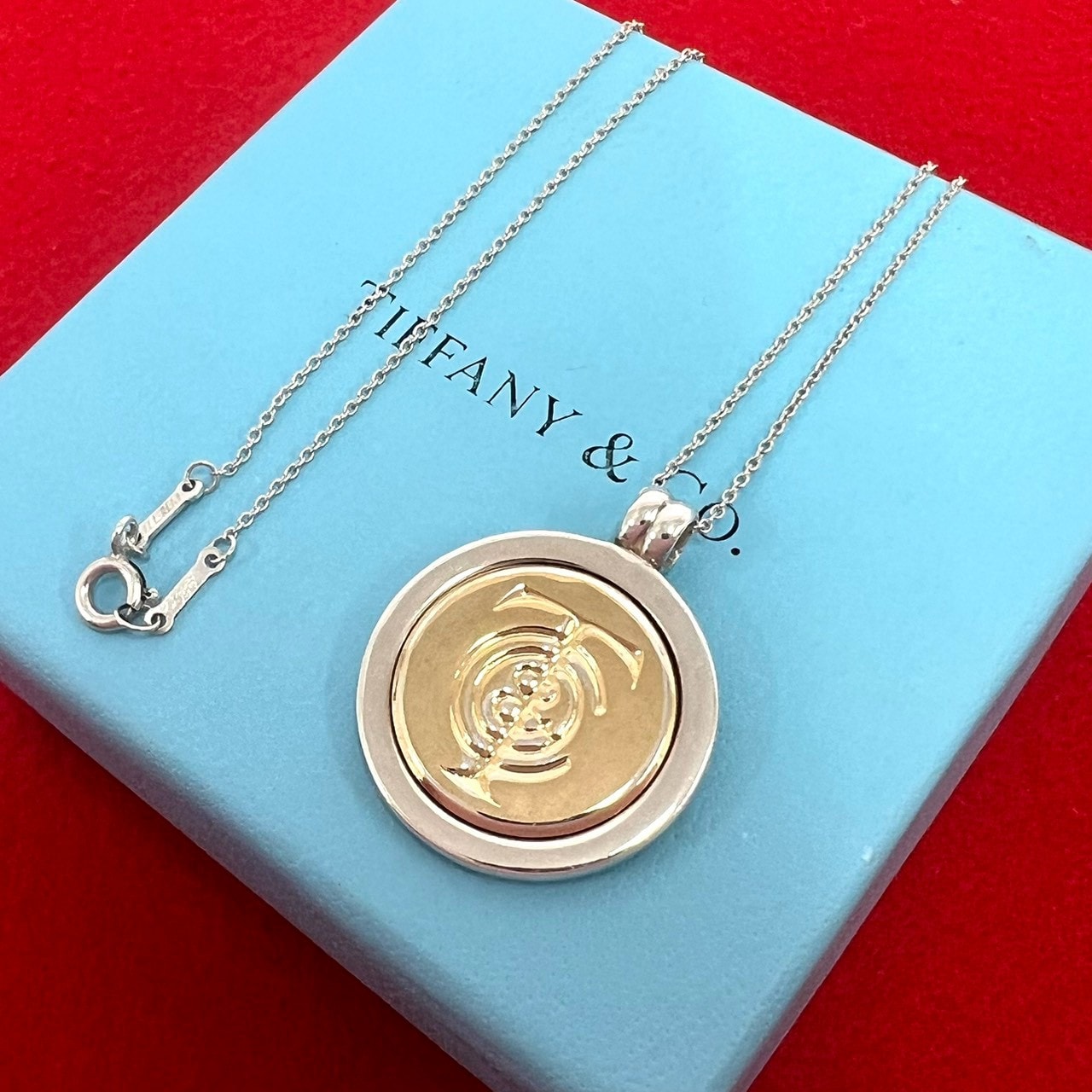 TIFFANY&Co. ティファニー コンビ コイン ネックレス シルバー925 K18イエローゴールド ネックレス シルバー
00040