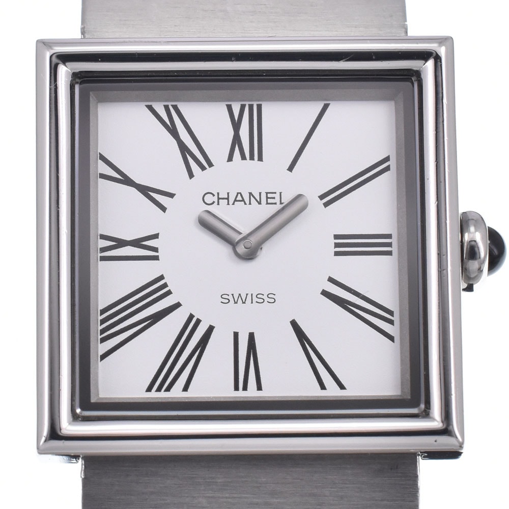 シャネル CHANEL H0827 マドモアゼル ステンレス ホワイト クォーツ レディース 良品 腕時計 O#148618