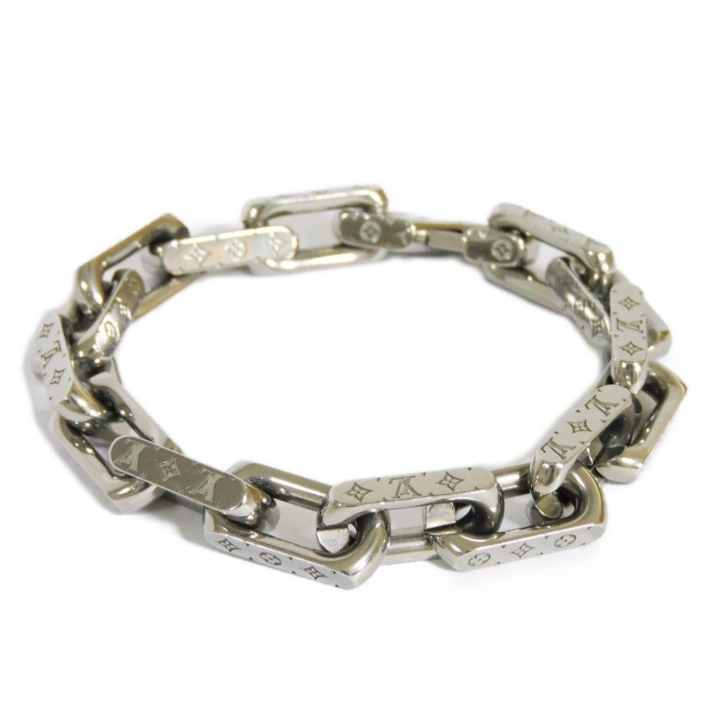 ルイ・ヴィトン チェーン モノグラム L シルバー ブレスレット M00309