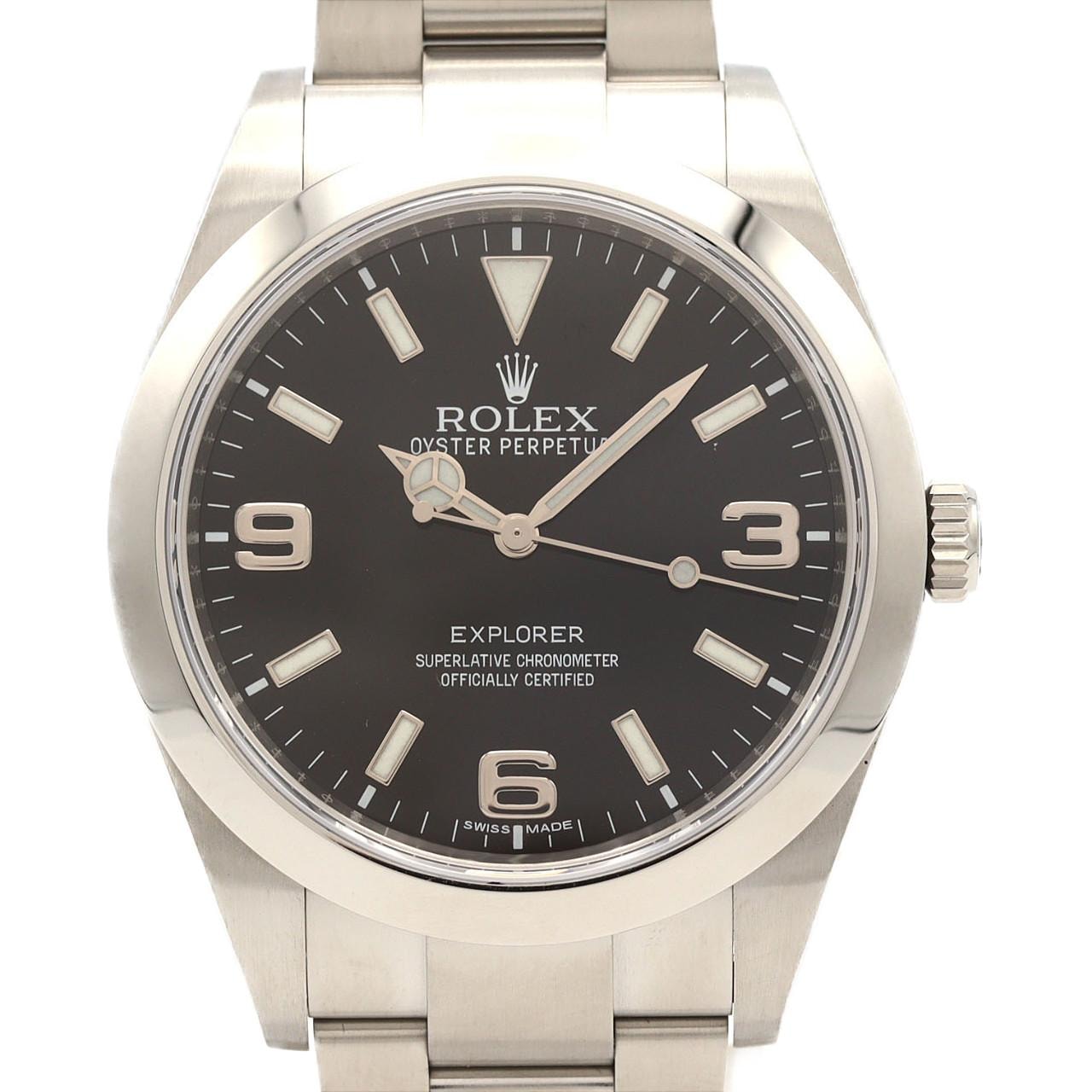 ROLEX [Old Model] Explorer I "Black/Stainless Steel" 214270