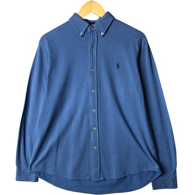 古着 ラルフローレン Ralph Lauren POLO RALPH LAUREN ドット柄 長袖 ボタンダウンシャツ メンズL相当/eaa574206