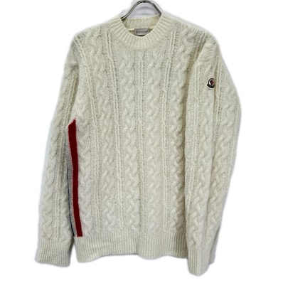 モンクレール 21年 ホワイト モヘア混 GIROCOLLO TRICOT ニット