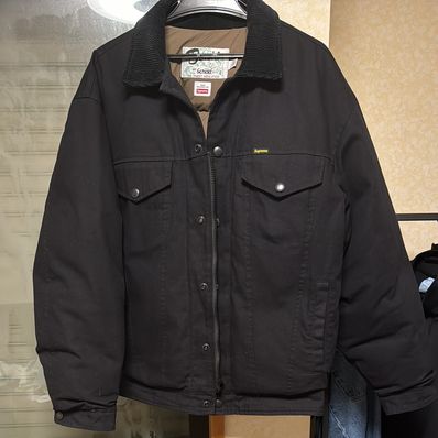Supreme / Schott Canvas Down Trucker Jacket "Black"