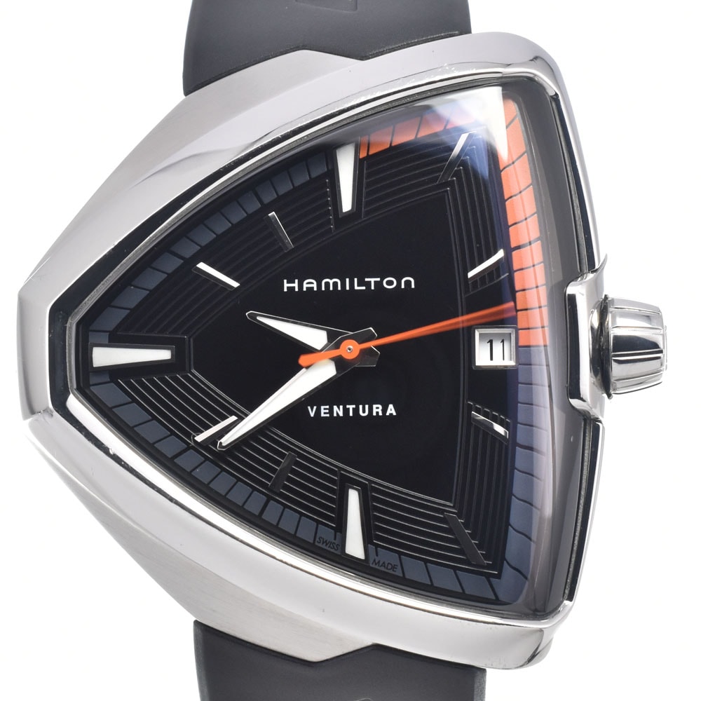 ハミルトン HAMILTON H245510 ベンチュラ デイト ブラック クォーツ メンズ 腕時計 H#147762