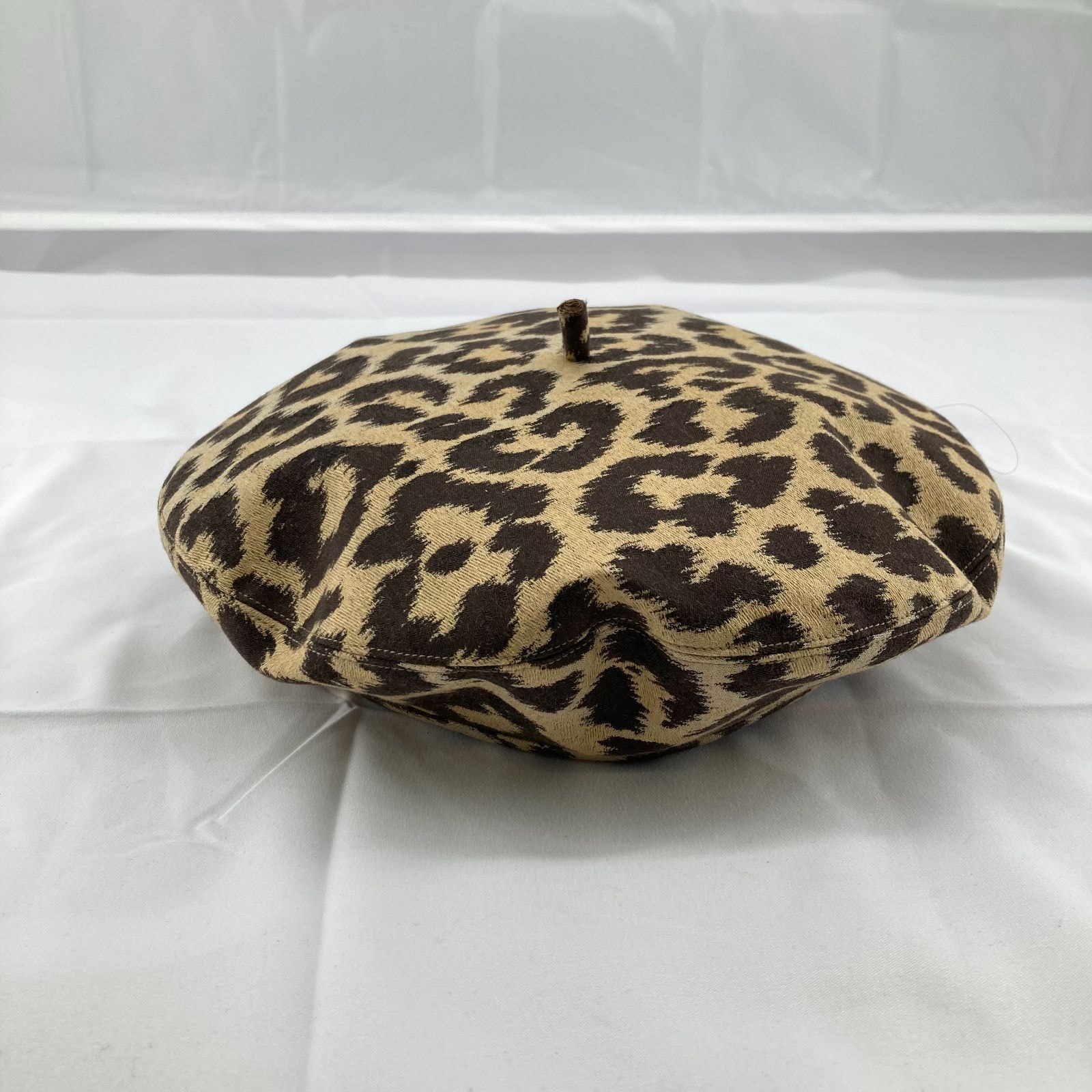 Christian Dior(クリスチャン・ディオール)ベレー帽 レオパード #58 ブラウン