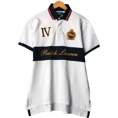 古着 ラルフローレン Ralph Lauren POLO by Ralph Lauren CUSTOM FIT ダブルポニー 半袖 ラガーシャツ メンズL相当/eaa582112