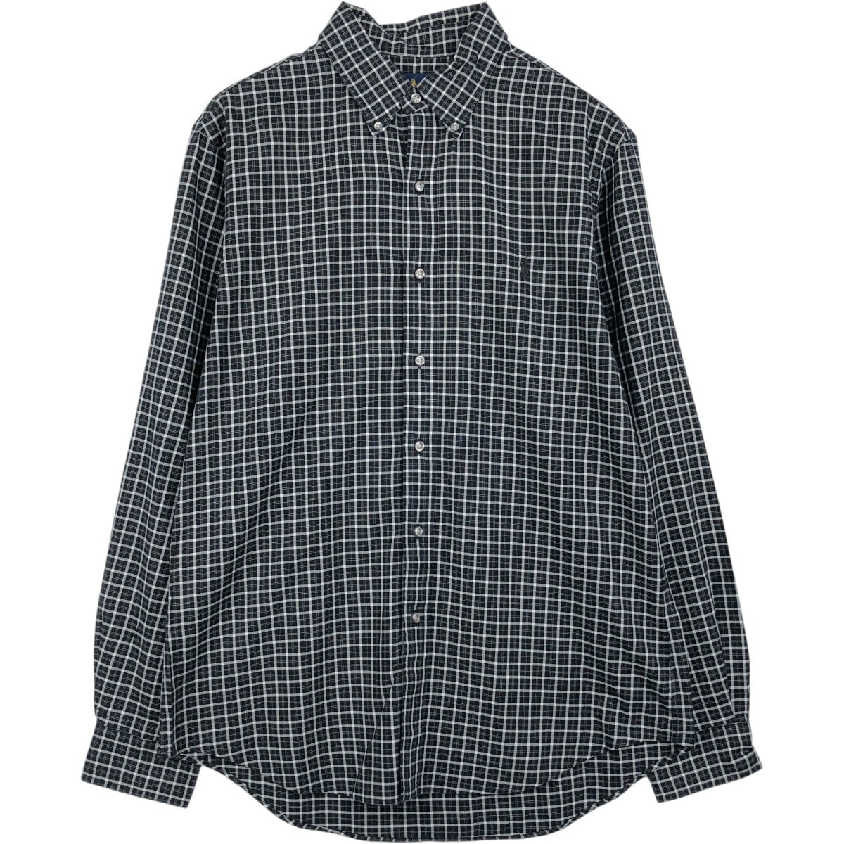 古着 ラルフローレン Ralph Lauren SLIM FIT スリムフィット 長袖 ボタンダウンチェックシャツ メンズL相当/eaa659343