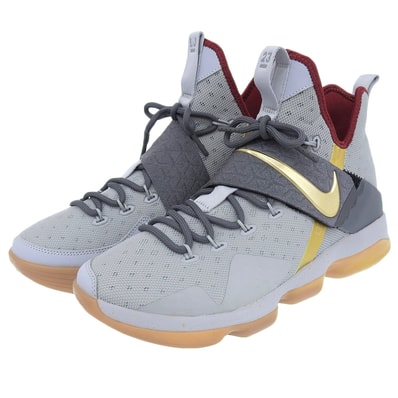 ナイキ 新品同様 レブロン14 ID スニーカー シューズ メンズ グレーゴールド 28.0cm 926720-991 10(US)