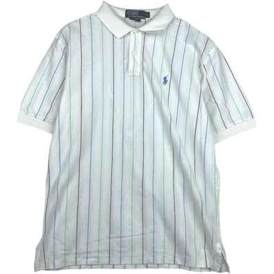 古着 ラルフローレン Ralph Lauren POLO by Ralph Lauren 半袖 ストライプ ポロシャツ メンズL相当/eaa643559