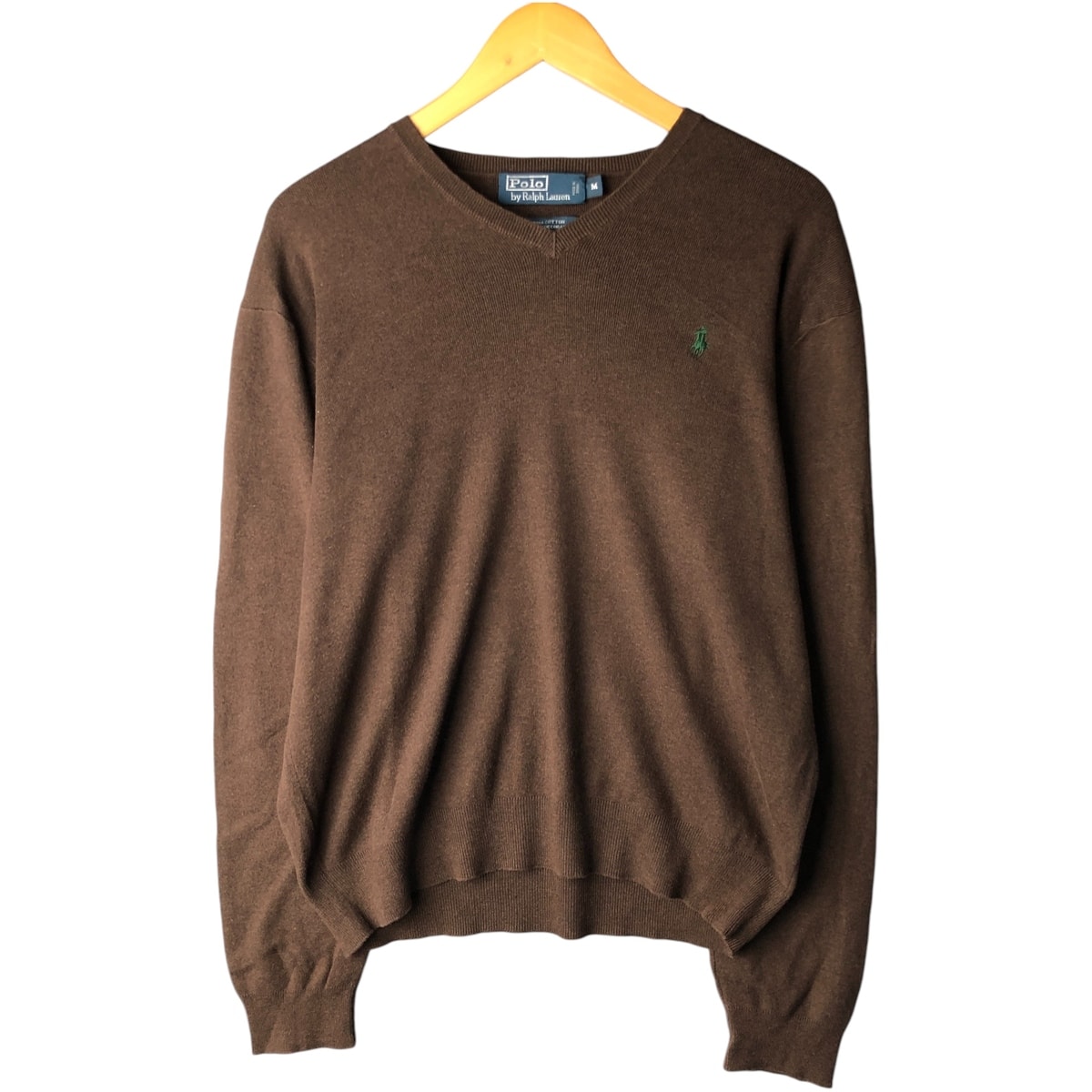 古着 ラルフローレン Ralph Lauren POLO by Ralph Lauren Vネック ピマコットンニットセーター メンズM相当/eaa482631