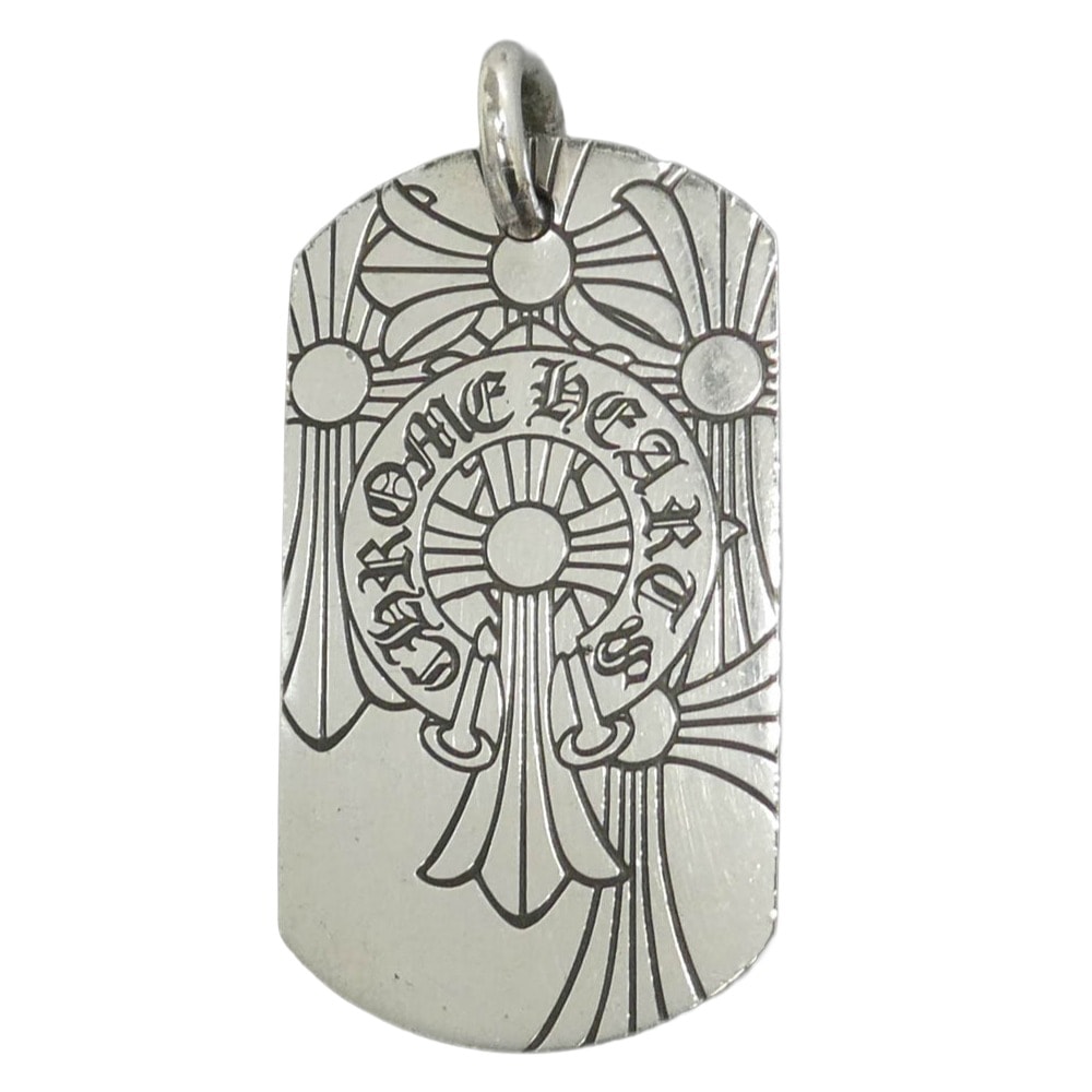 Chrome Hearts Dog Tag Large God Bless Charm "Silver"