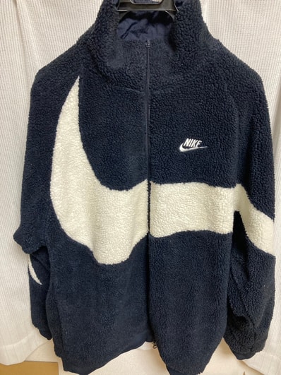Nike Big Swoosh Reversible Boa Jacket "Dark Obsidian/Sail"