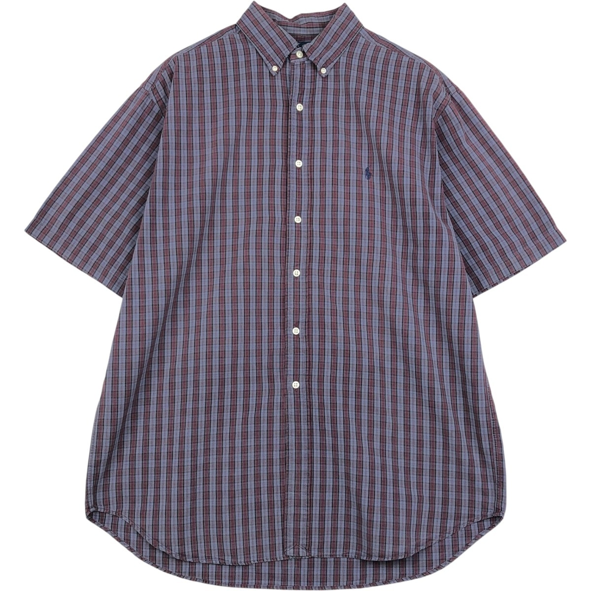 古着 ラルフローレン Ralph Lauren BLAKE 半袖 ボタンダウン チェックシャツ メンズL相当/eaa623610