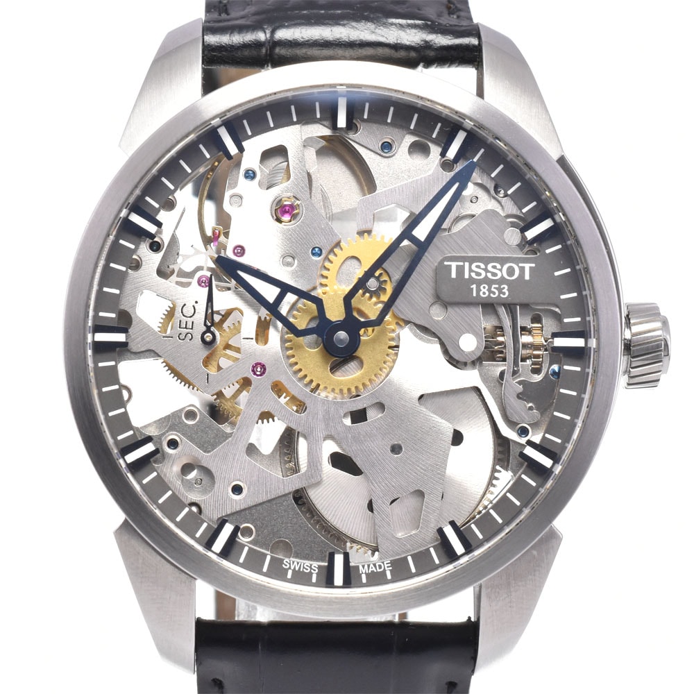 値下 ティソ TISSOT T070.405.16.411.00 T-コンプリカシオン スケレッテ 手巻き メンズ 箱・保証書付き C#146731