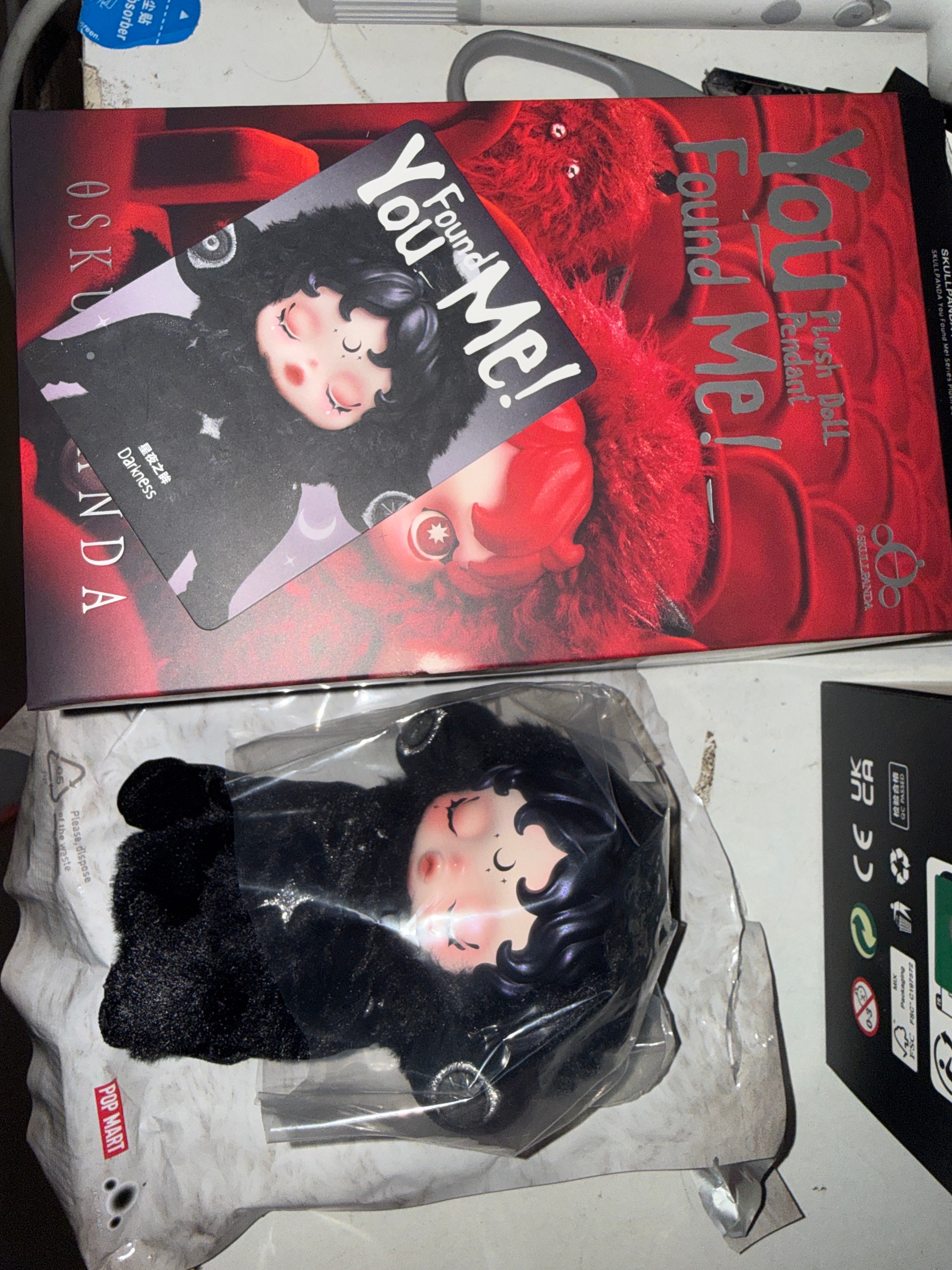 POP MART SKULLPANDA You Found Me! Series Plush Doll Pendant Darkness