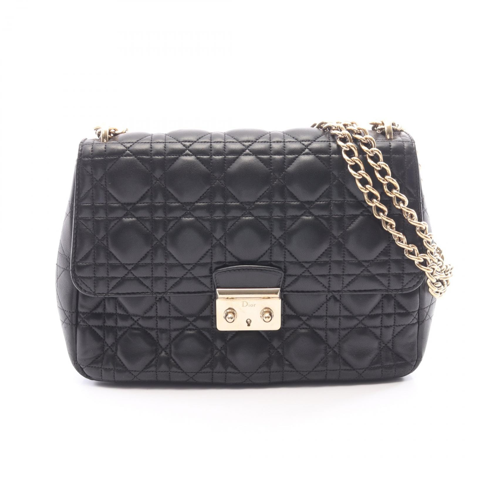 ディオール Dior ミスディオール カナージュ ショルダーバッグ バッグ レザー レディース ブラック系 【中古】
